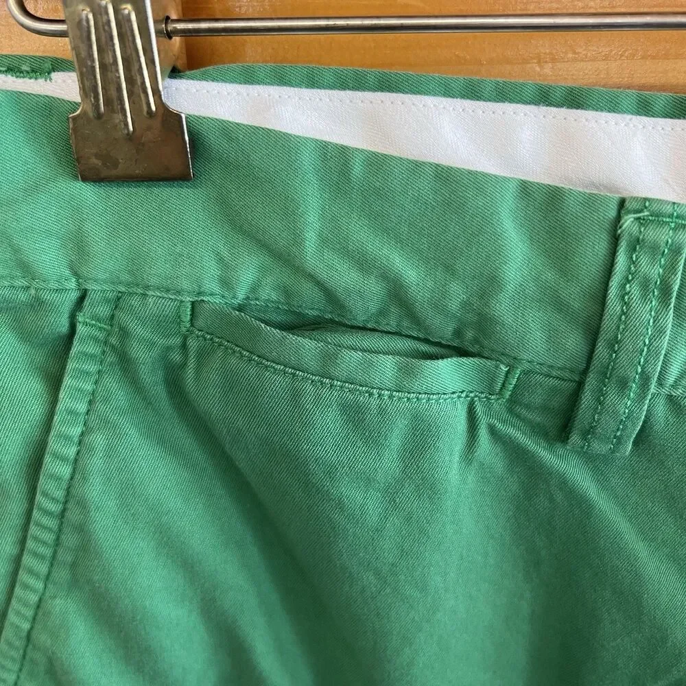 Polo Ralph Lauren Cotton Flat Front Green Shorts Casual Men’s Size 30 W Logo